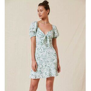 Anthropologie Forever That Girl Sweetheart Mini Dress Mint Green Floral Medium